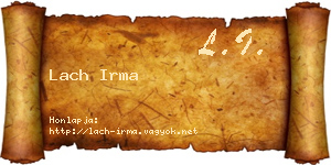 Lach Irma névjegykártya